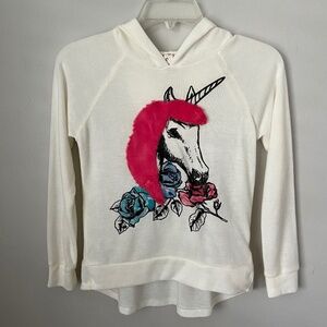 Belle Du Jour Girls M Unicorn Long Sleeve Hooded Top